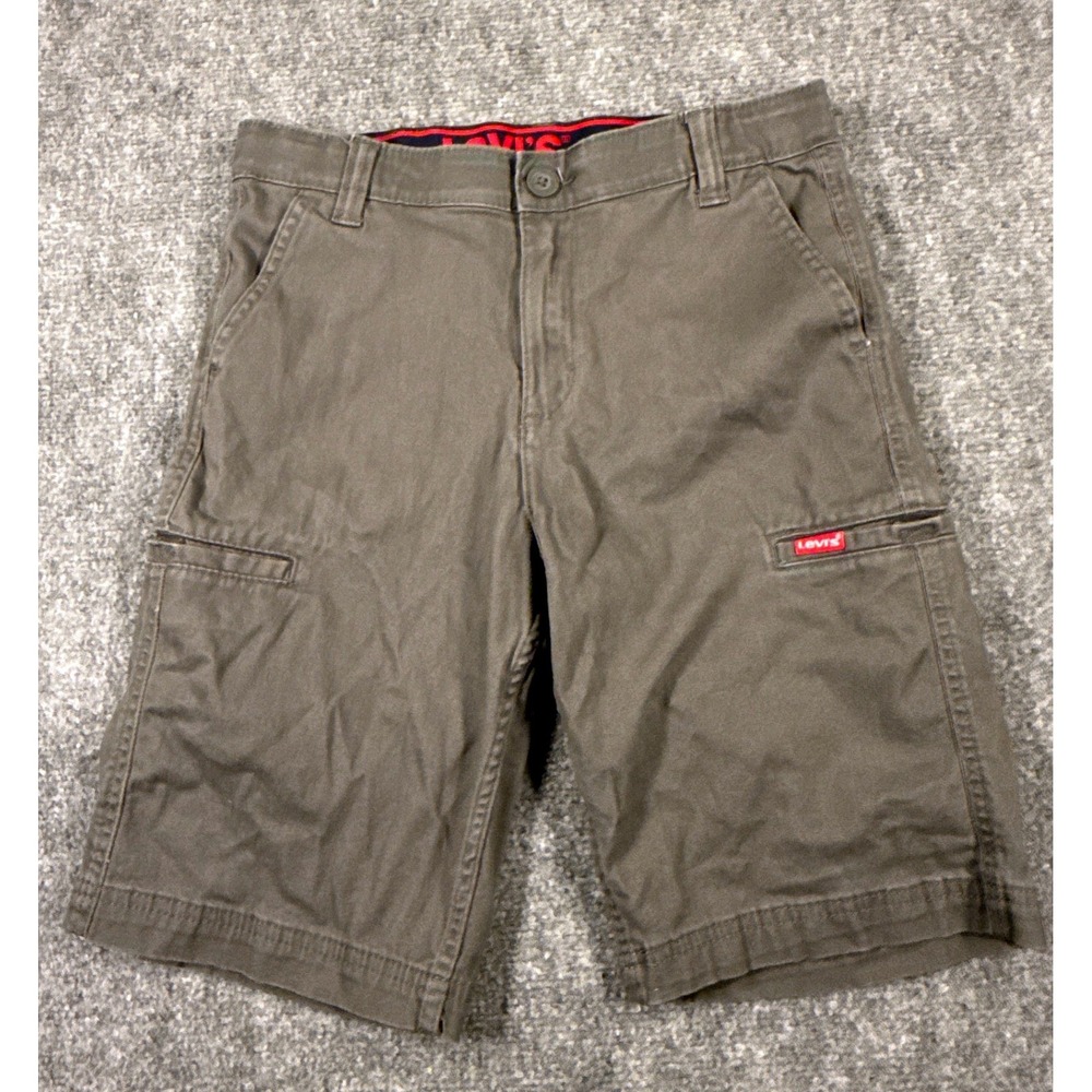Levis Boys Size 14 Gray Cargo Shorts Adjustable Waist‎ Cotton Blend